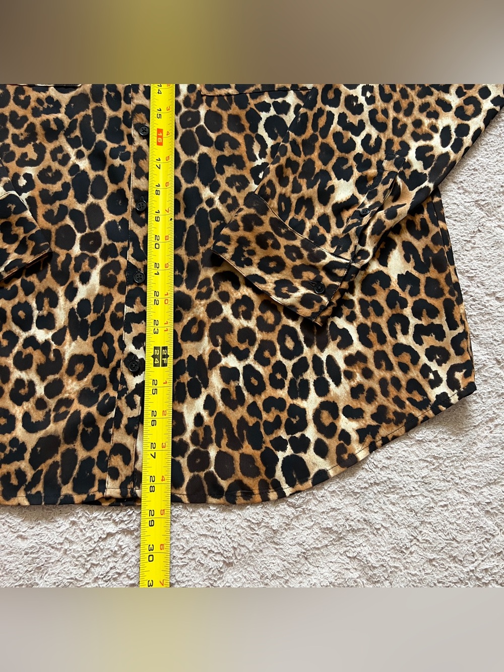 Express Portofino Shirt Leopard Cheetah Animal Print Old Money Safari Chic Sz L - Picture 5 of 8